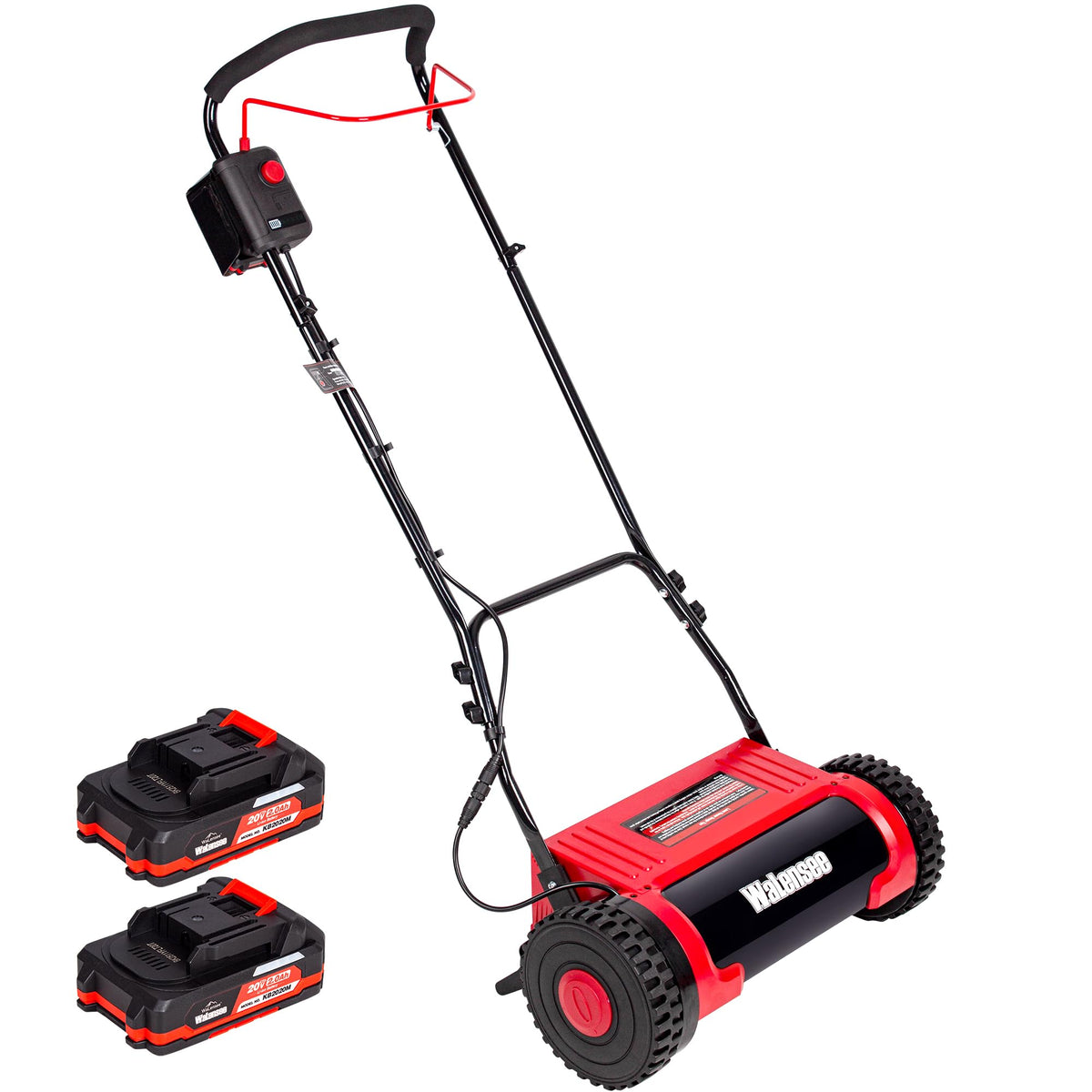 16-Inch Cordless Electric Reel Lawn Mower with 2 Batteries E8582