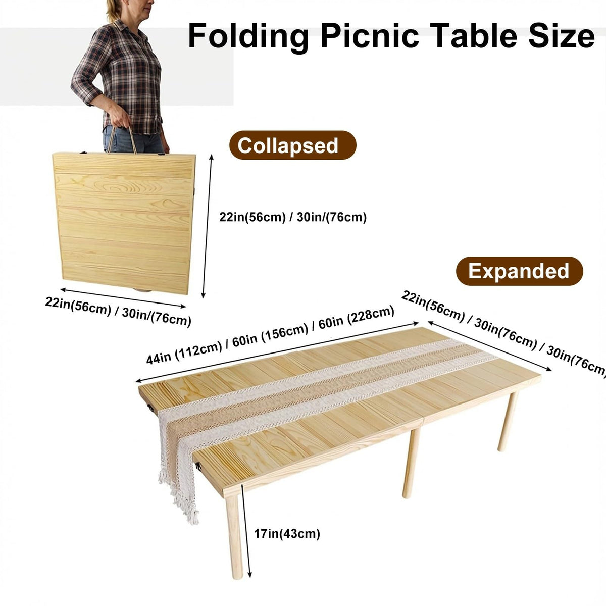 Wood Folding Picnic Table Q995