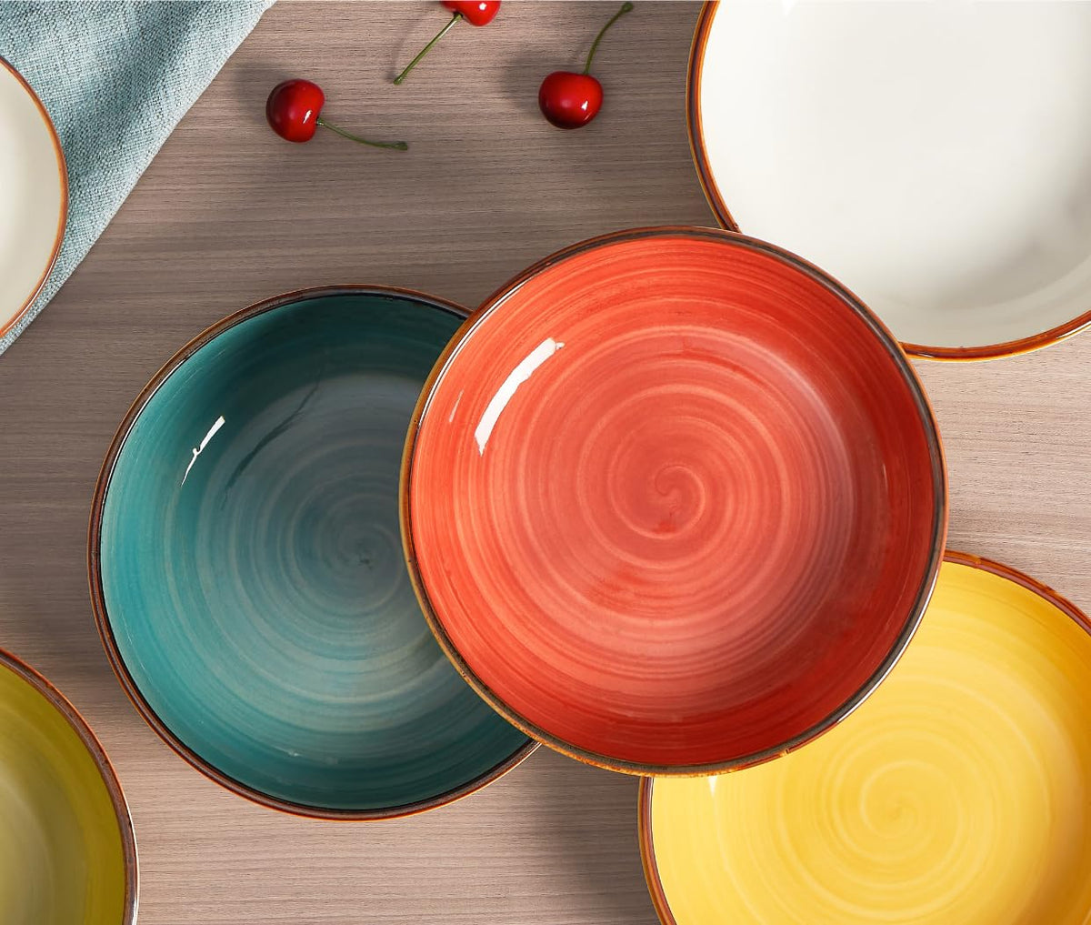 30 Ounce Porcelain Pasta Bowls Set of 4 Assorted Color U18329
