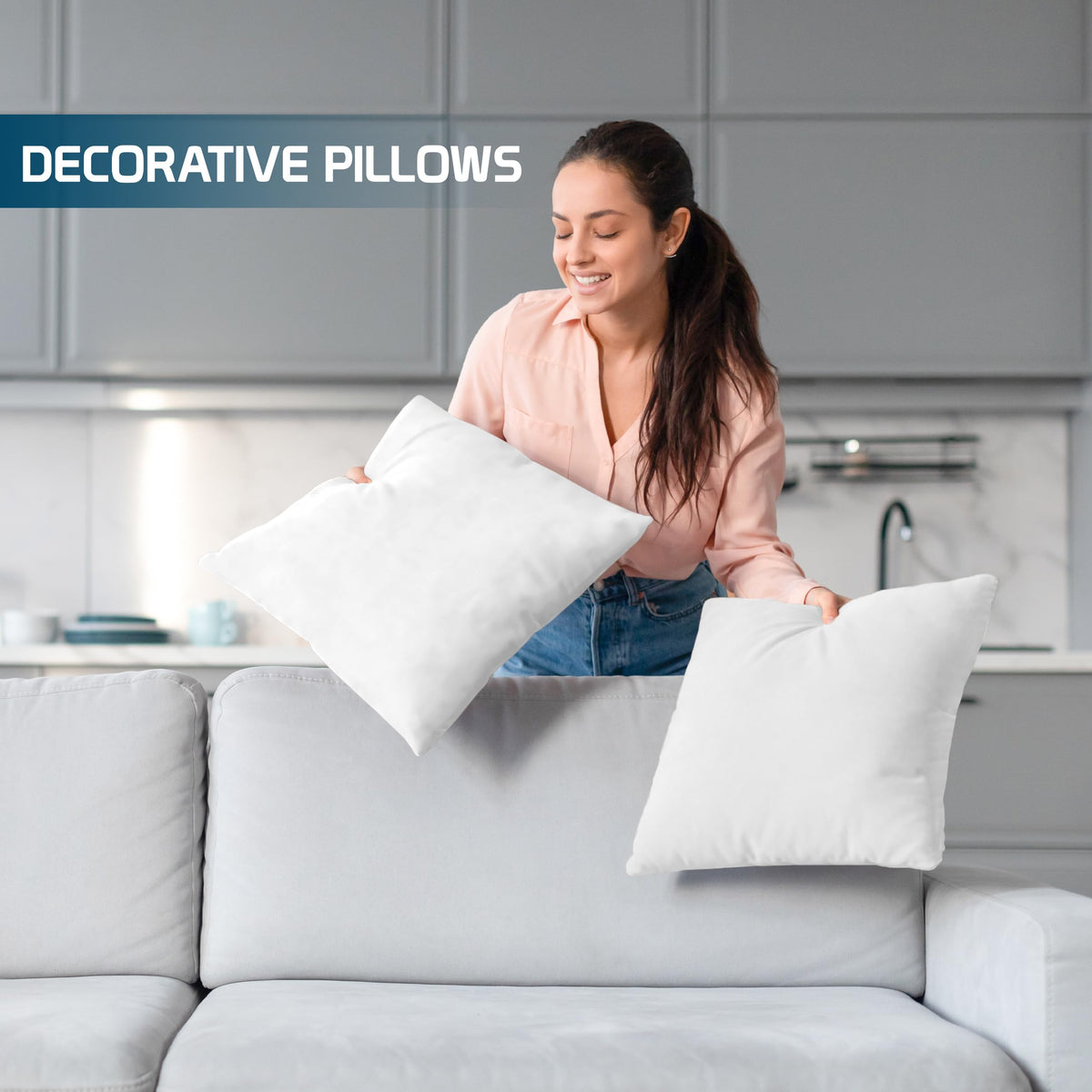 18x18 Decorative Pillow Inserts Set of 4 X9692