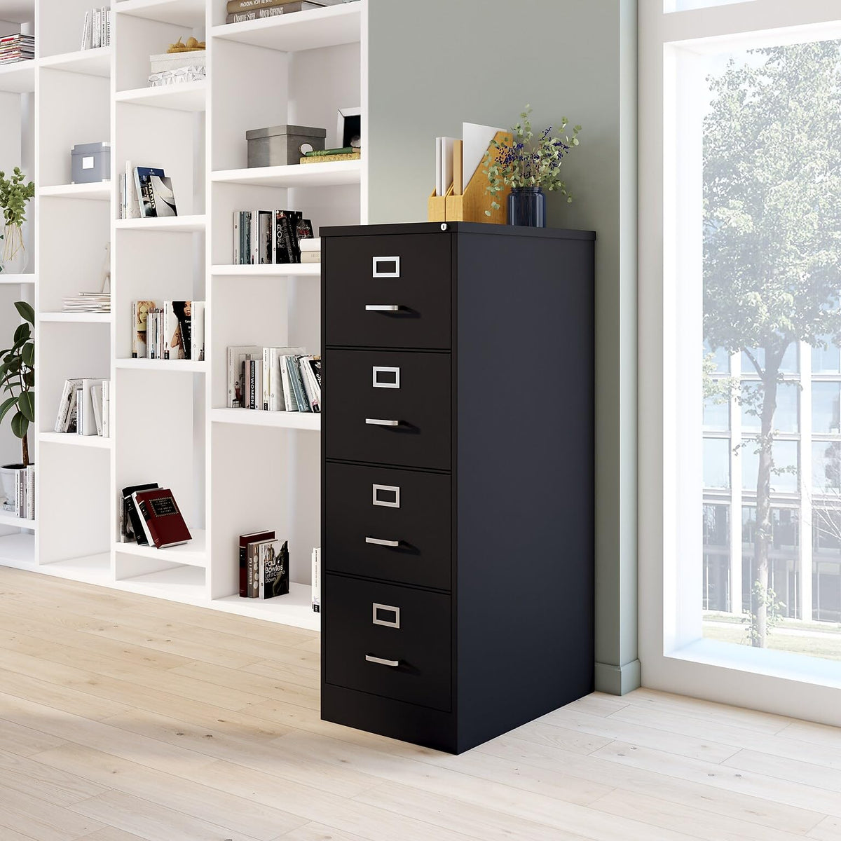 4 Drawer Black Vertical File Cabinet C44284