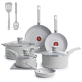 Ceramic Nonstick Pots and Pans Set, 12-Piece, Moon Grey K13537