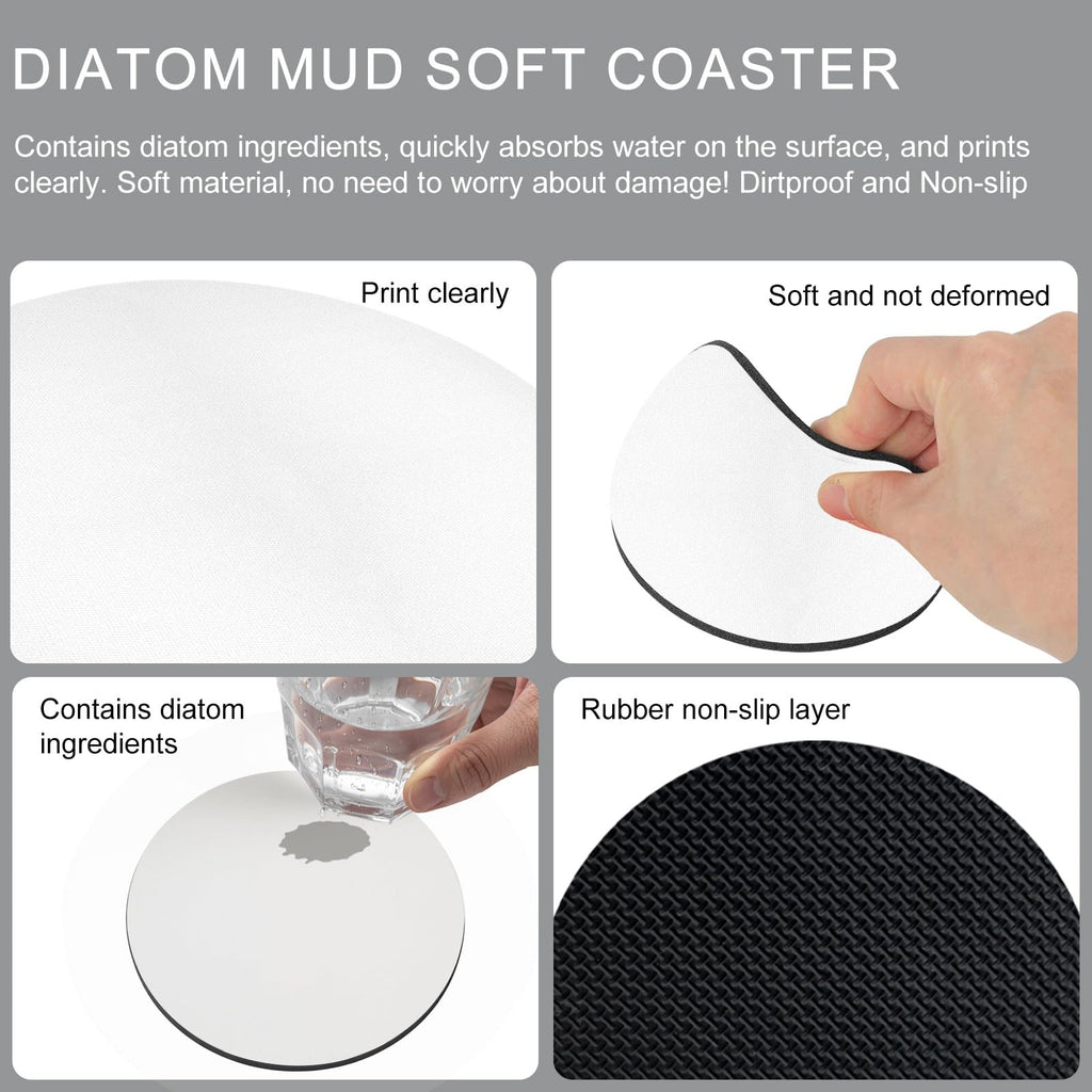Black Grey Absorbent Coasters Set of 4 Q53980