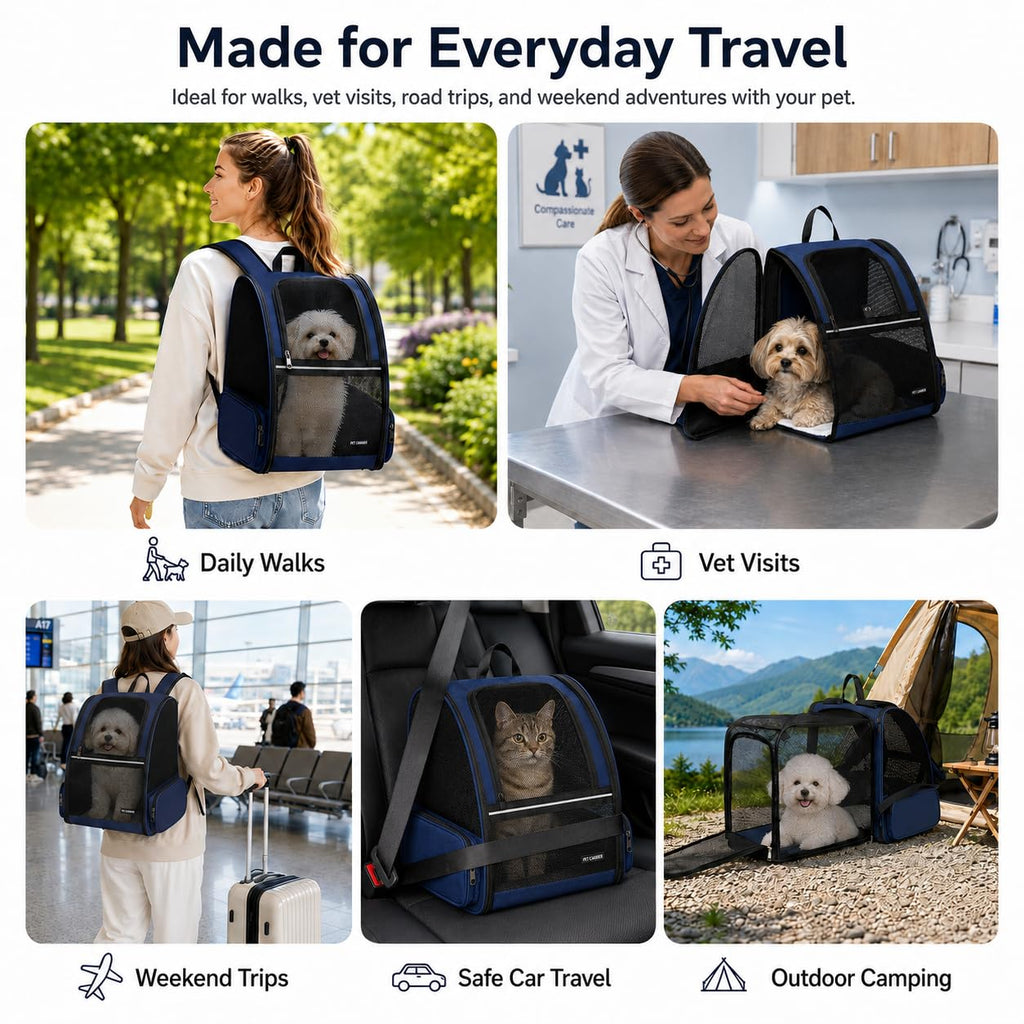 Blue Expandable Cat Carrier Backpack R495