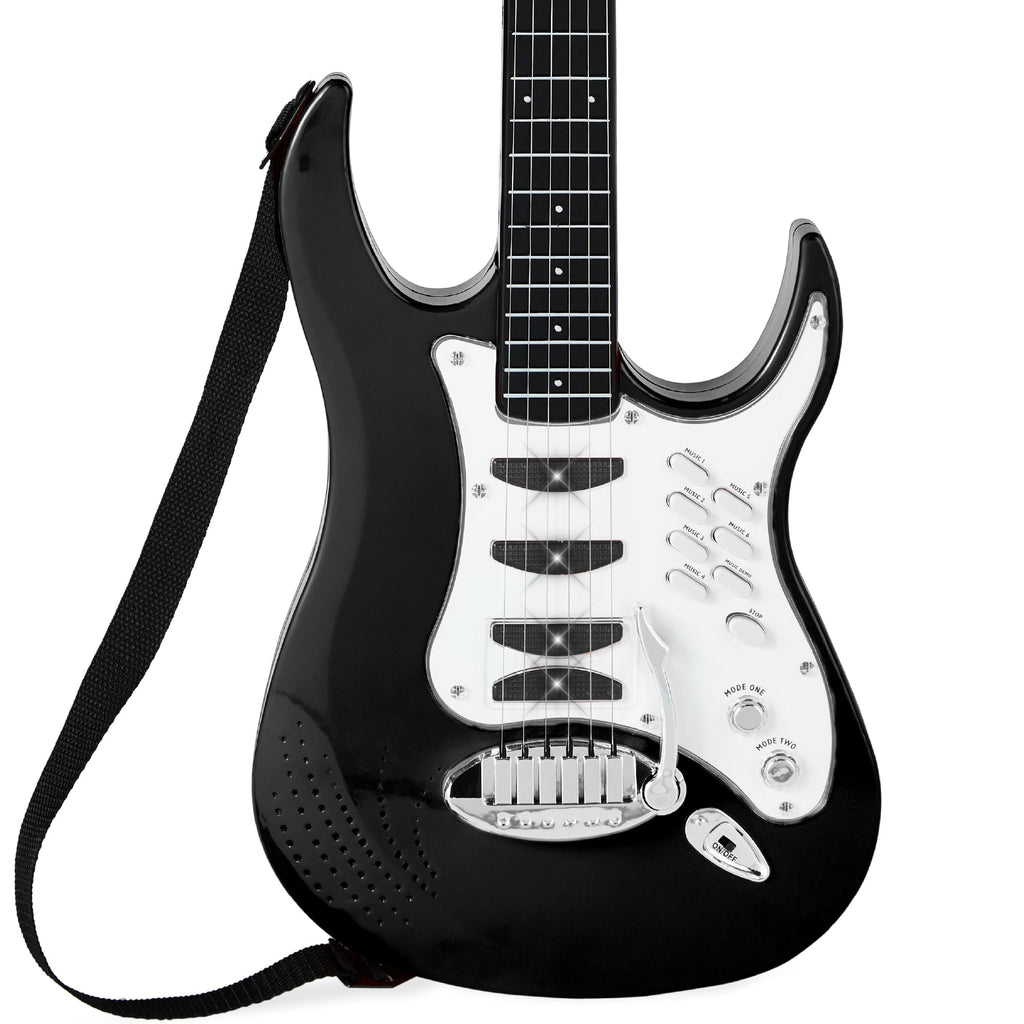 Kids Electric Guitar Set with Microphone & Amp Black M663290