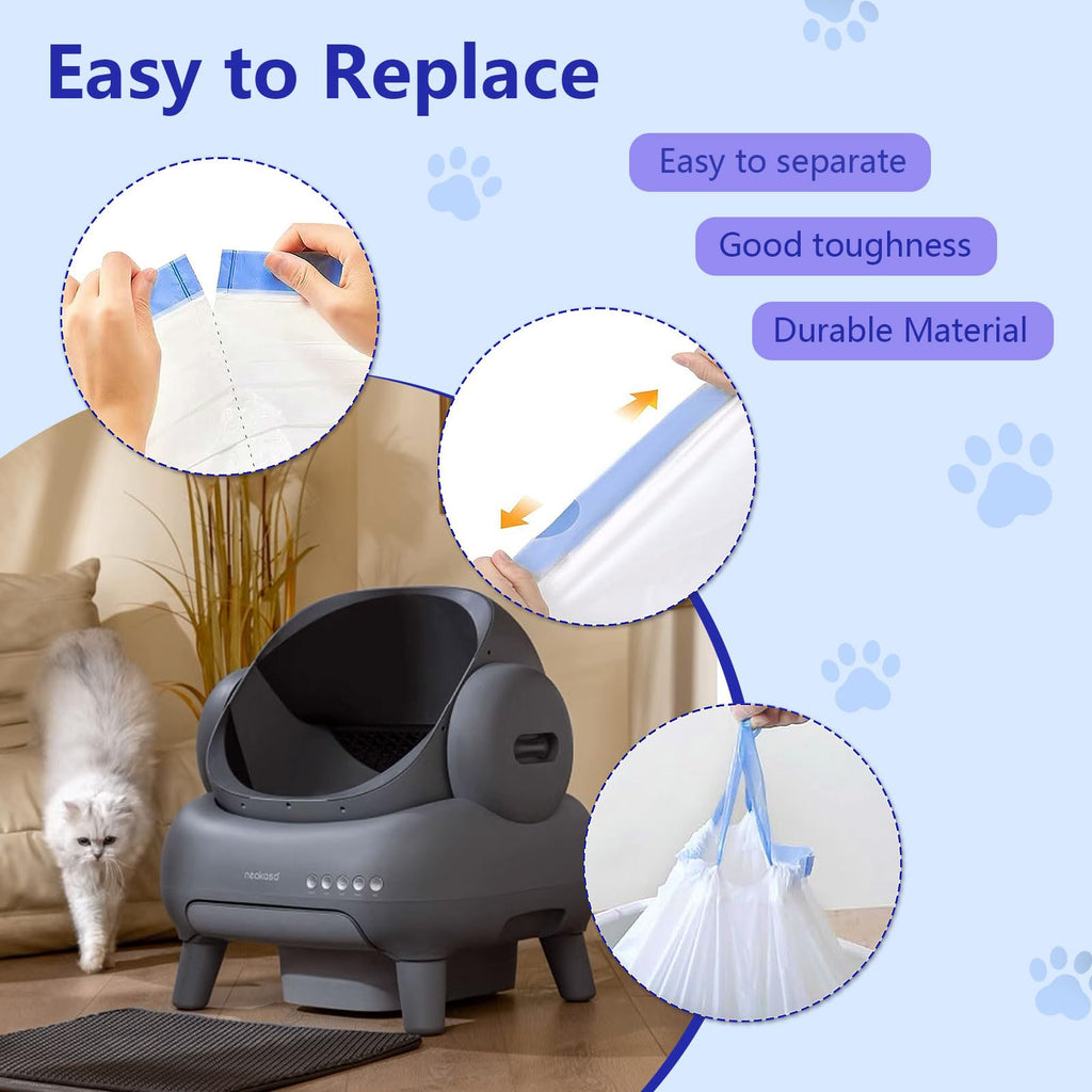 120 Count Cat Litter Box Bags, Extra Thick Heavy Duty Liners, Unscented, 27" x 13" G60489