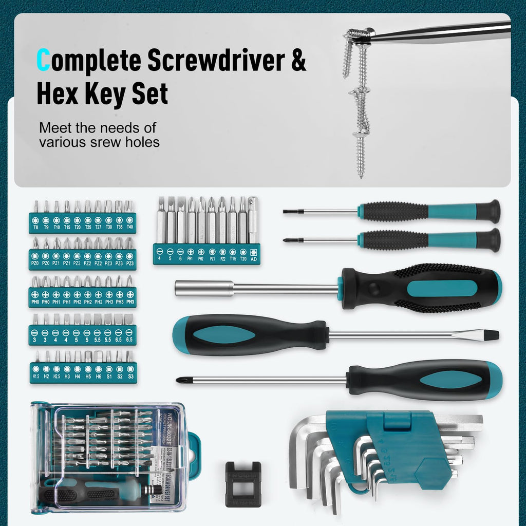 379 Pcs Portable Home and Auto Tool Kit with Drawer Blue C600