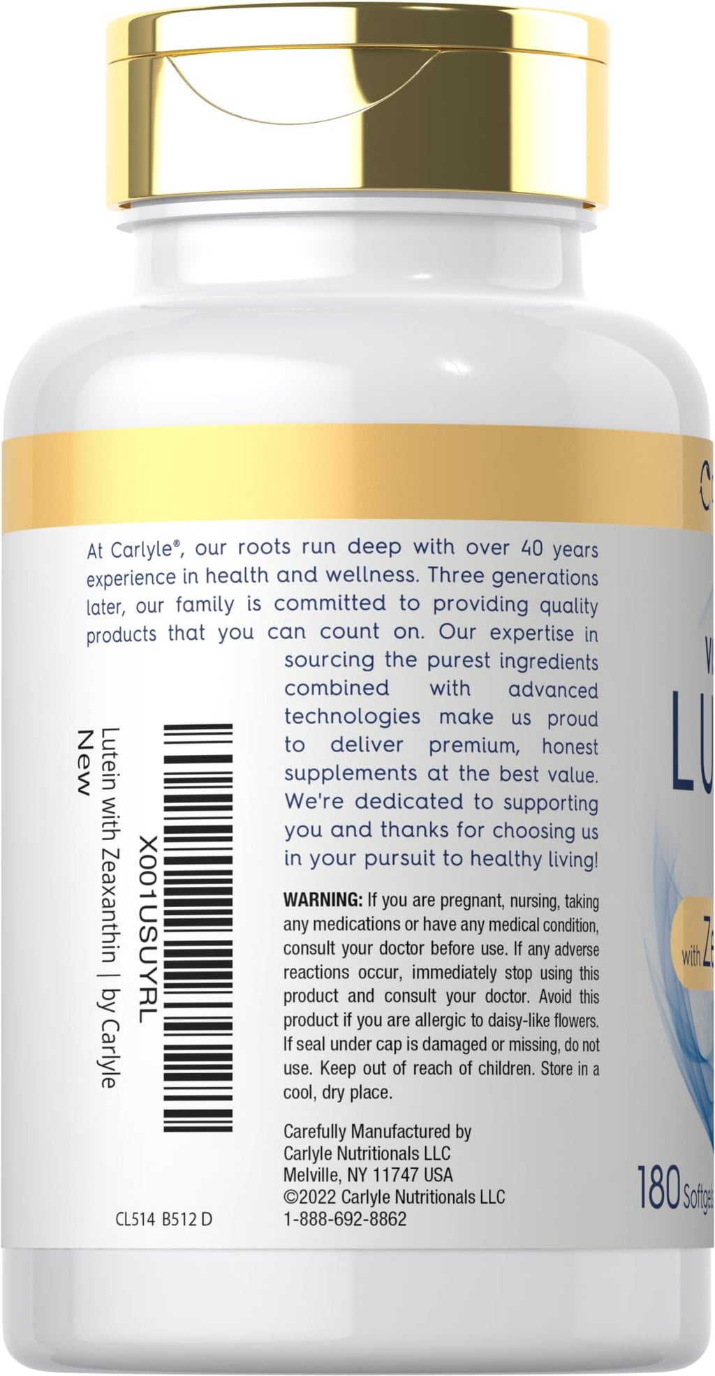Lutein and Zeaxanthin 40mg 180 Softgels O28756