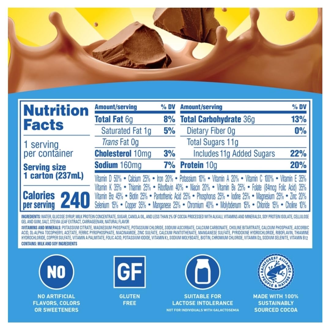 High-Protein Nutritional Shakes Milk Chocolate 8 fl oz 24 Ct N28302