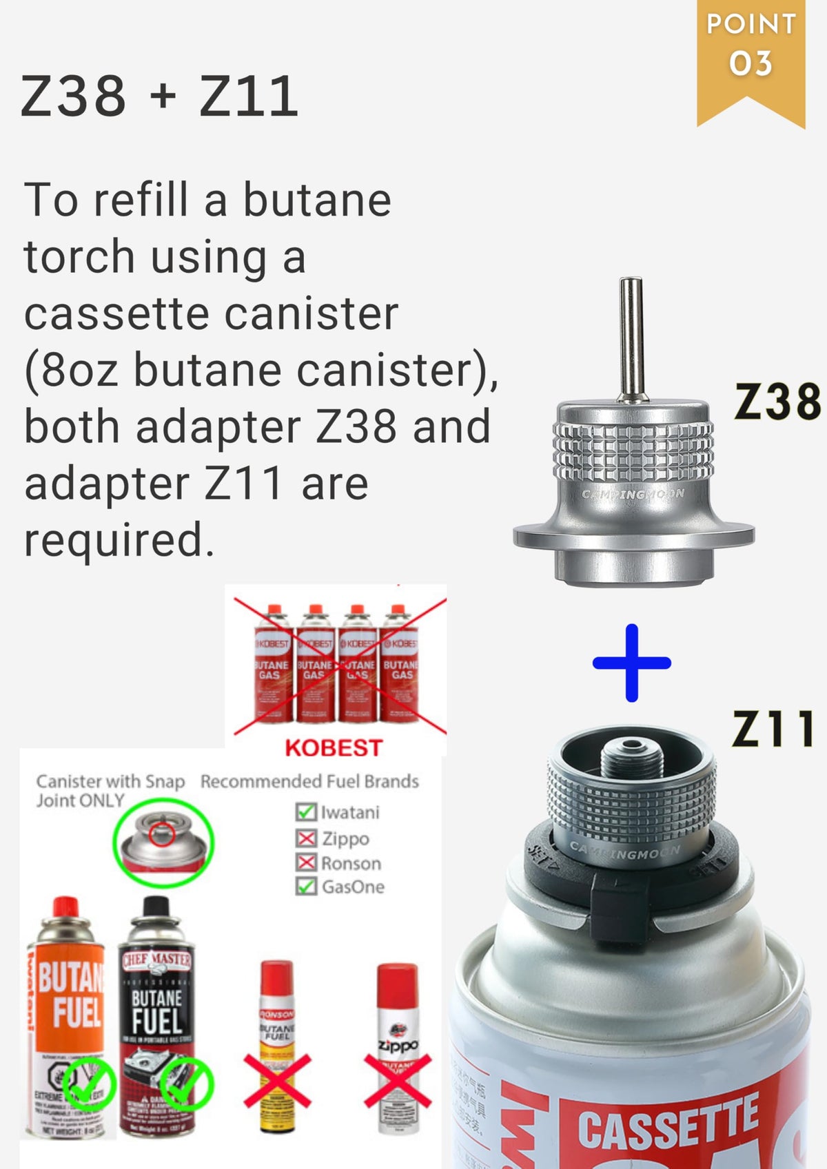 Cassette Canister to Butane Fill Adapter N252