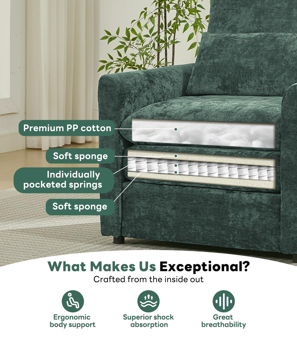Green 2-Pack Upholstered Accent Chair Set T7863
