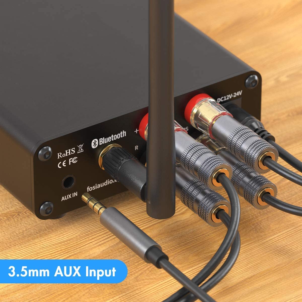 Bluetooth 5.0 Stereo Audio Amplifier Receiver 2 Channel Class D Mini Hi-Fi Integrated Amp 50W x 2 V980937