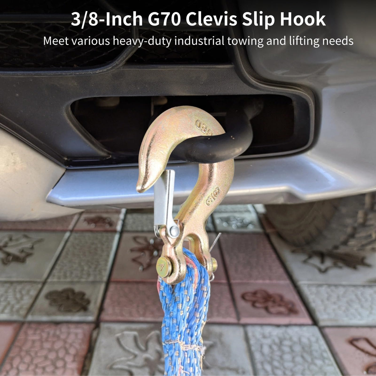 4-Pack 3/8-Inch Grade 70 Forged Steel Clevis Slip Hooks 18,000 Lbs Capacity S744