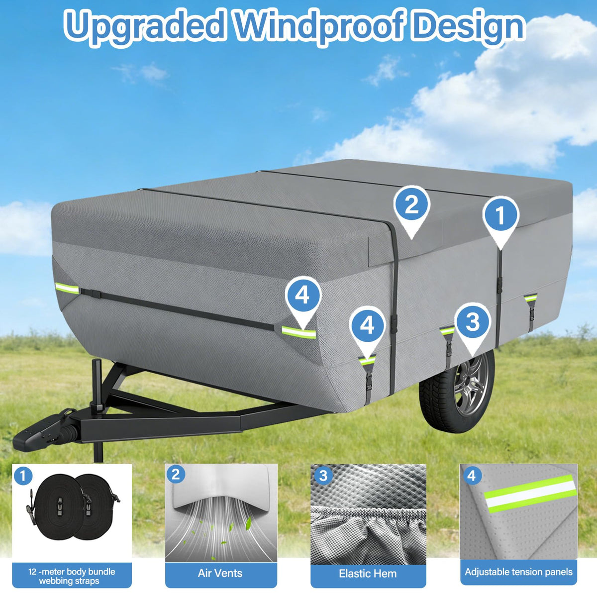 8 Layers Pop Up Folding Camper Cover V678605