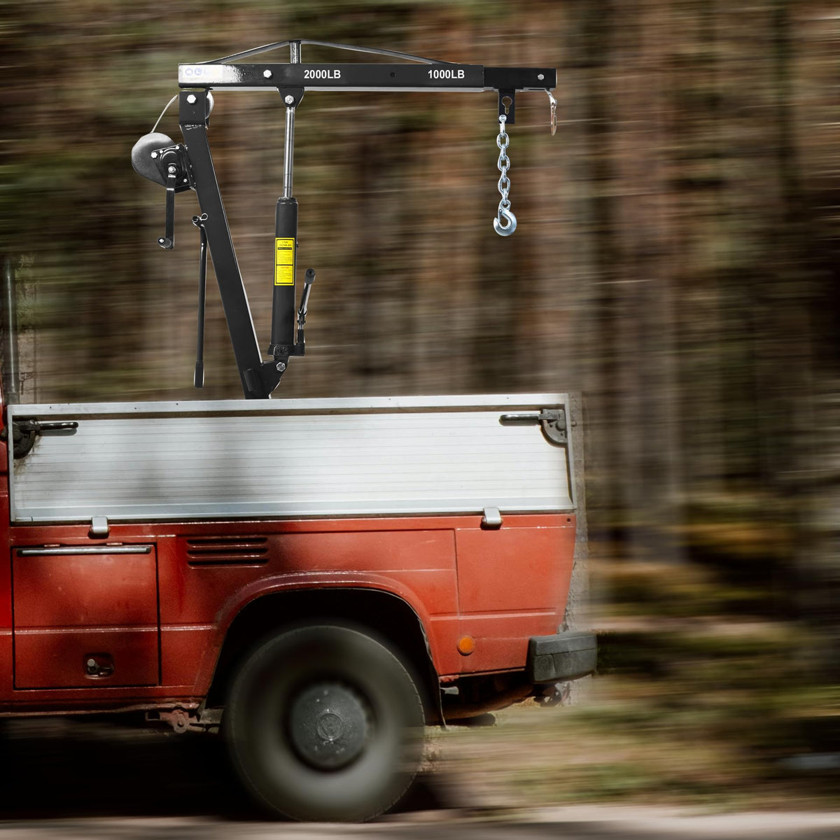 2000 lbs Folding Truck Crane with Hydraulic Winch L83607