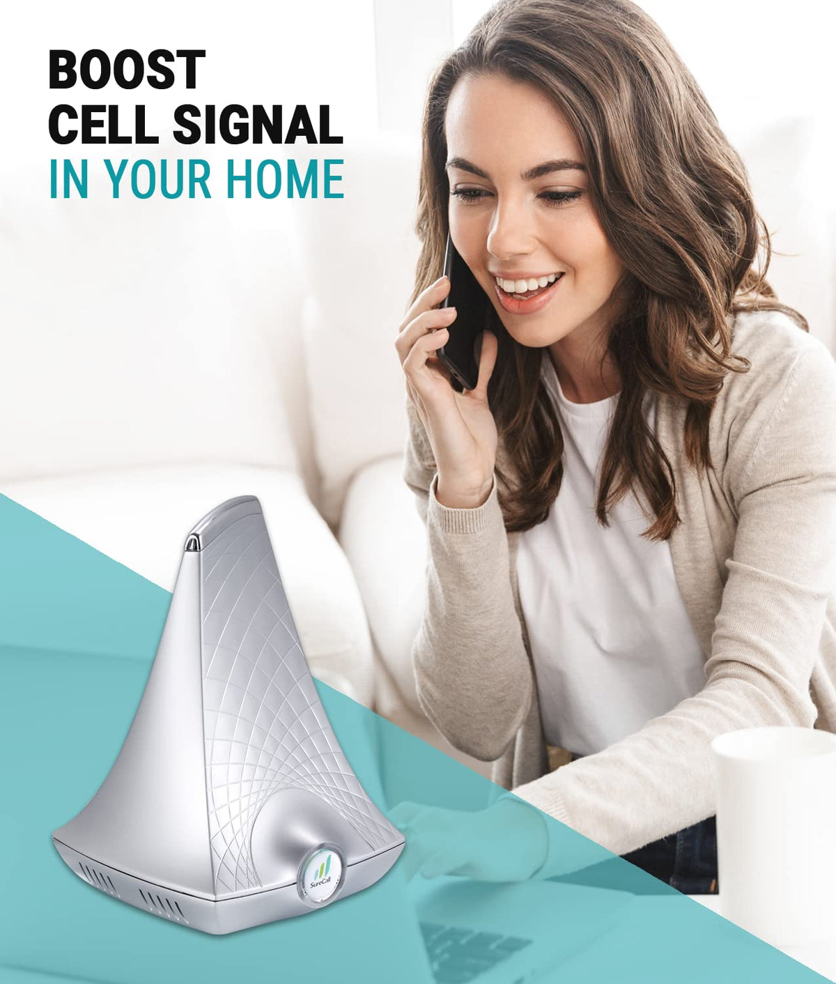 Cell Signal Booster up to 2500 sq ft 5G/4G LTE Multi-User All Carrier K988010