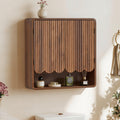 Walnut Fluted Bathroom Wall Cabinet K8111