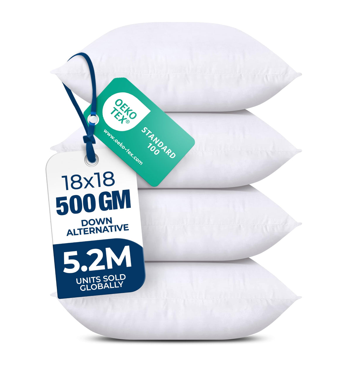 18x18 Decorative Pillow Inserts Set of 4 X9692