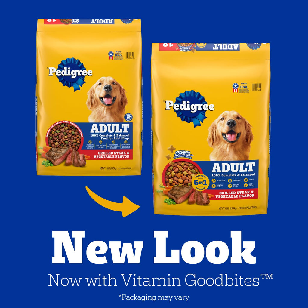 Adult Complete Nutrition Dry Dog Food Steak & Vegetable 18 lb R3952