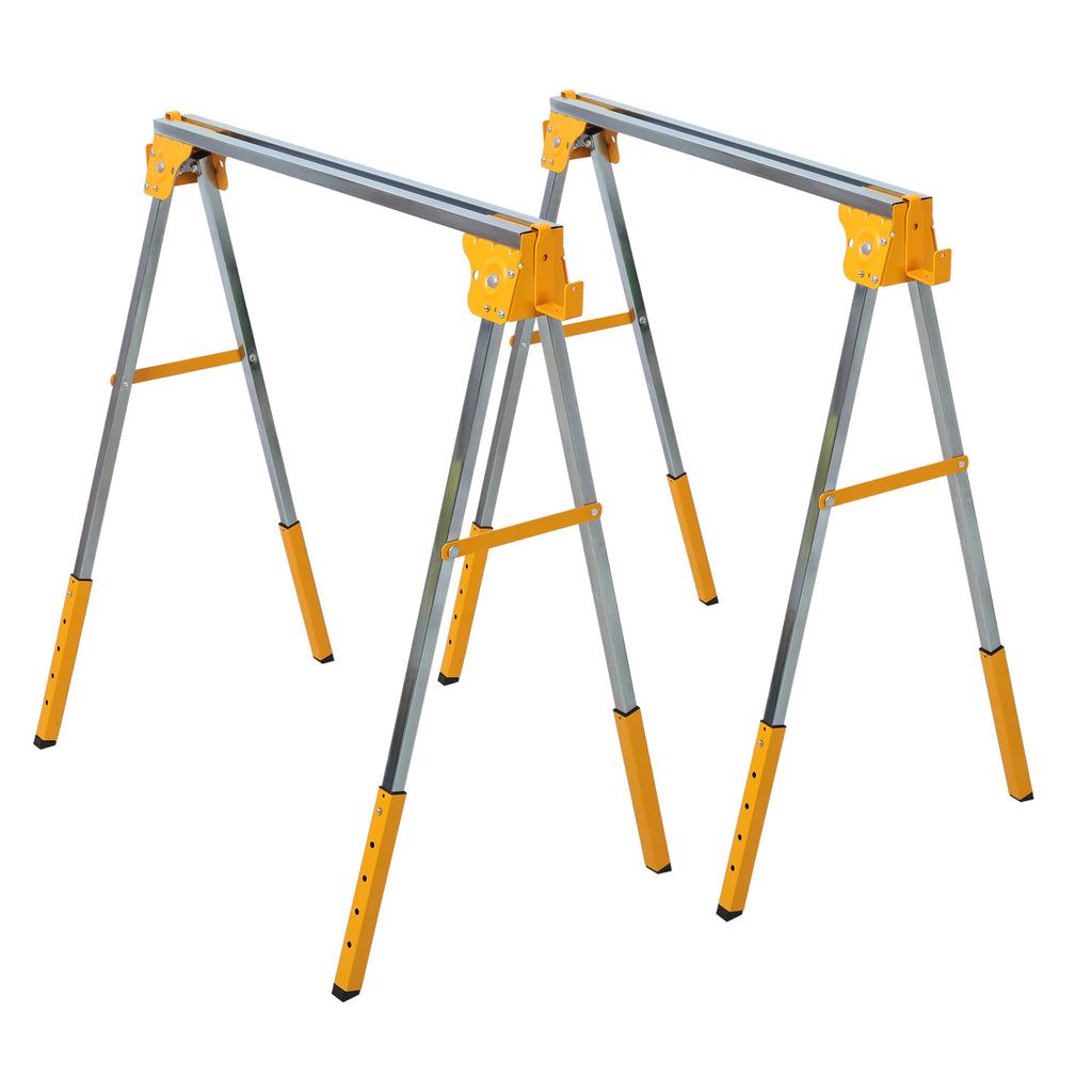2 Pack Adjustable Folding Steel Sawhorses 1000LB L515043