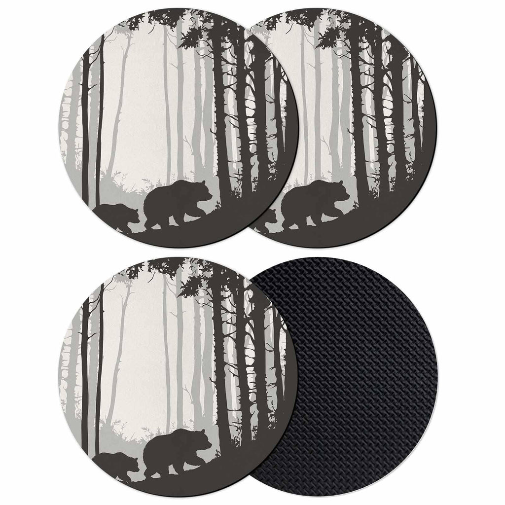 Black Grey Absorbent Coasters Set of 4 Q53980