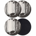 Black Grey Absorbent Coasters Set of 4 Q53980