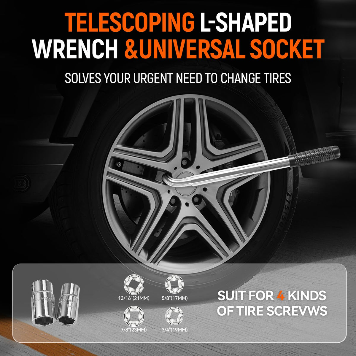 3 Ton Heavy Duty Scissor Jack with Lug Wrench A24773