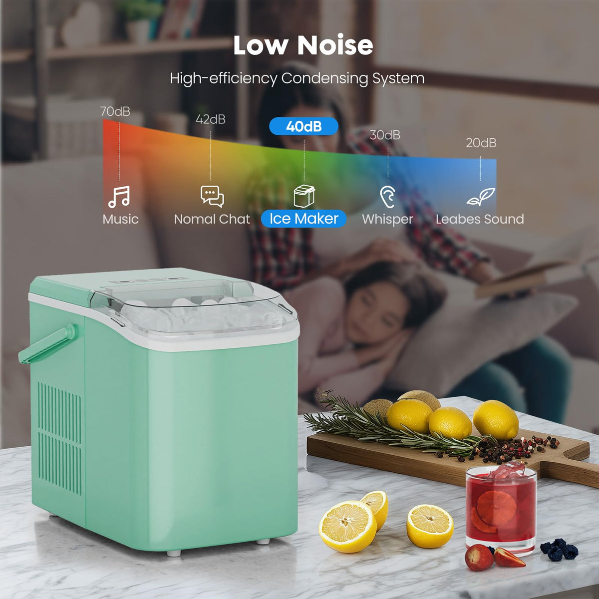 Portable Ice Maker Machine with Handle B5855