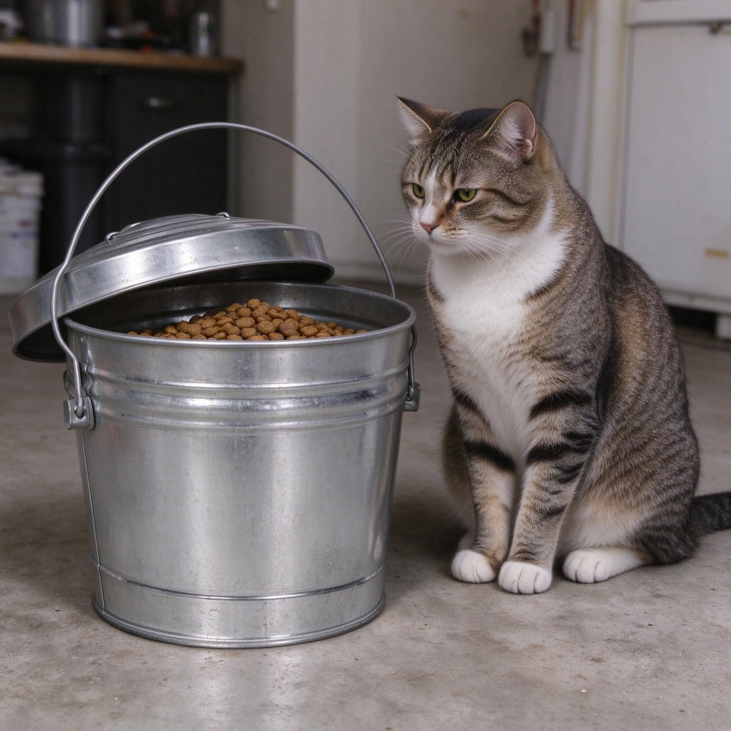 6 Gal Galvanized Steel Storage Can with Locking Lid F20195