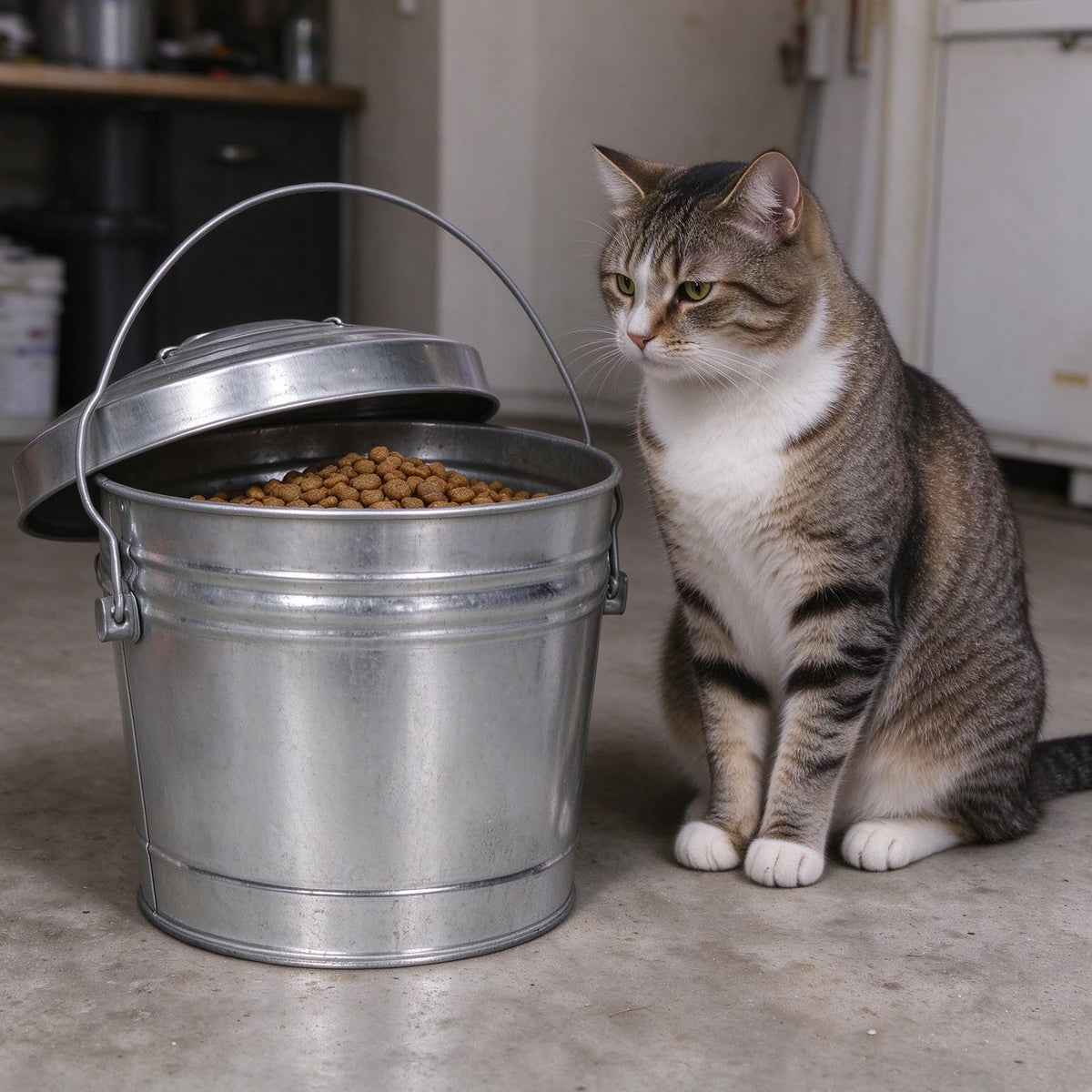 6 Gal Galvanized Steel Storage Can with Locking Lid F20195