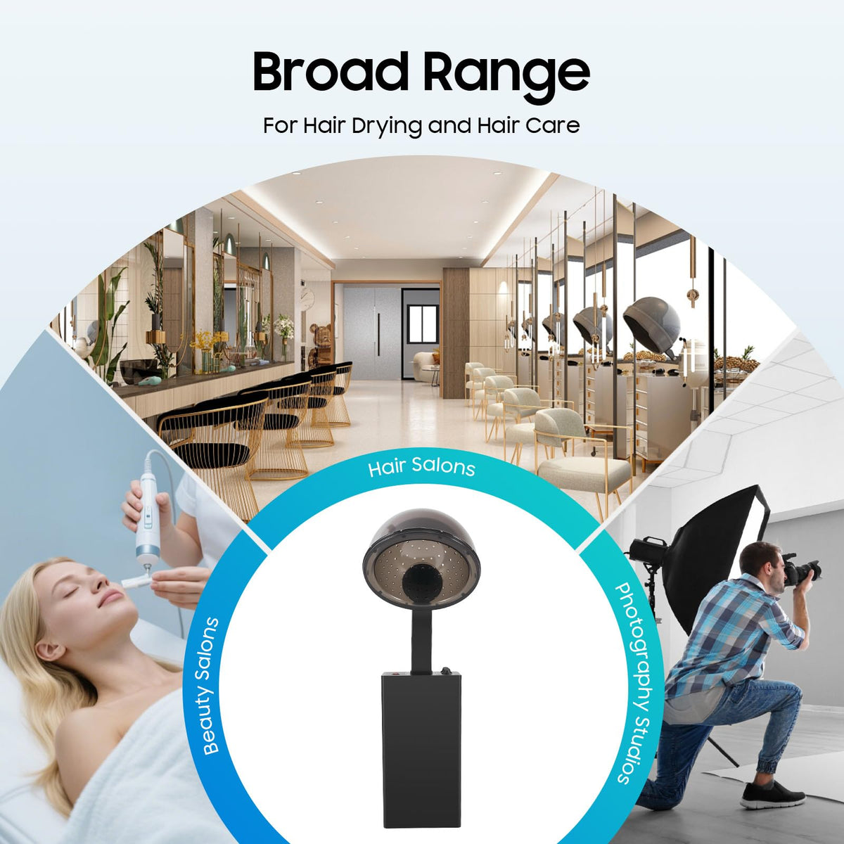 1200W Hooded Hair Dryer with Stand A68836