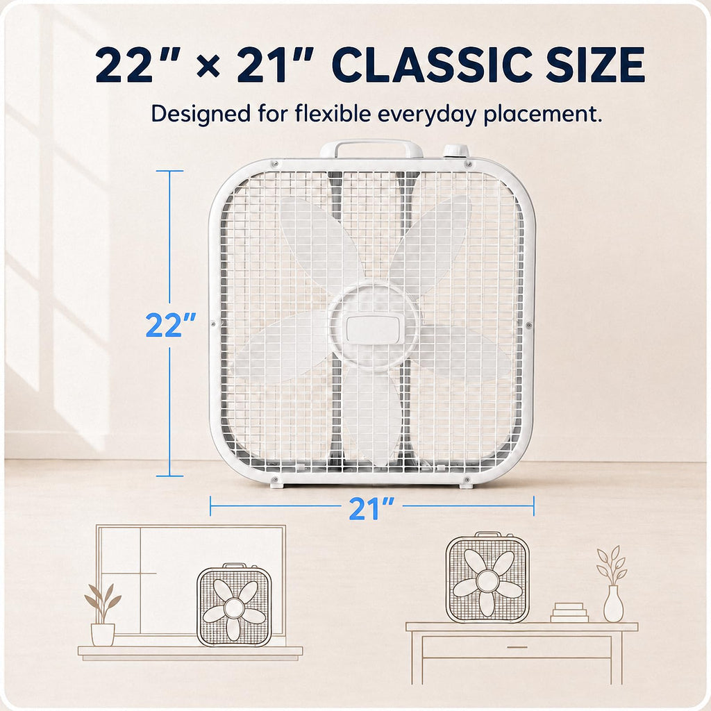 20 Inch 3-Speed White Box Fan B447685