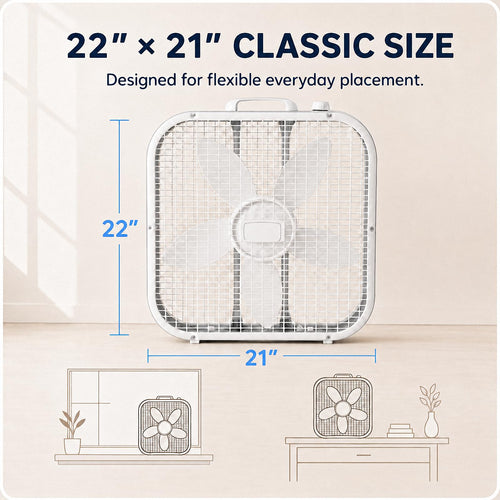 20 Inch 3-Speed White Box Fan B447685