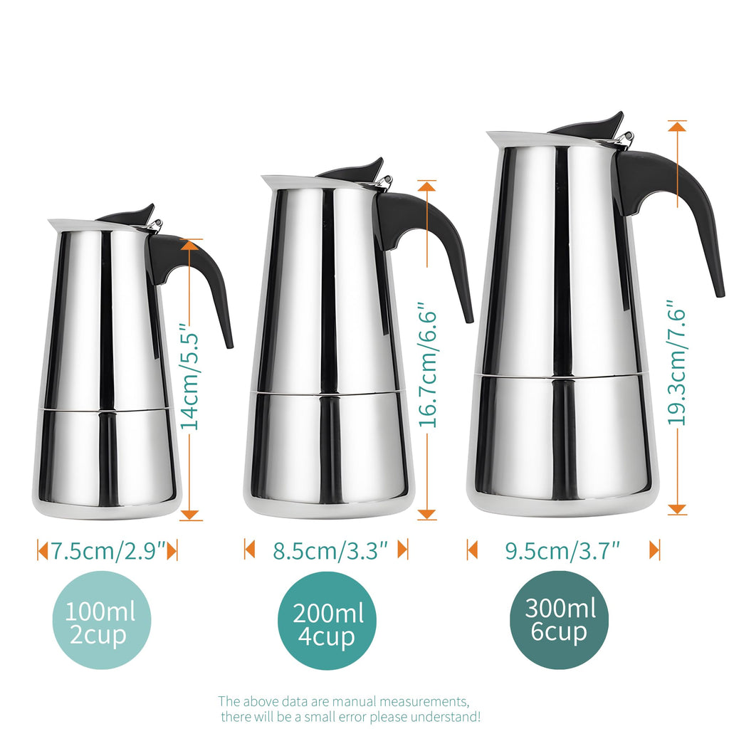Stainless Steel Stovetop Espresso Maker 300ml 6 cup L70312