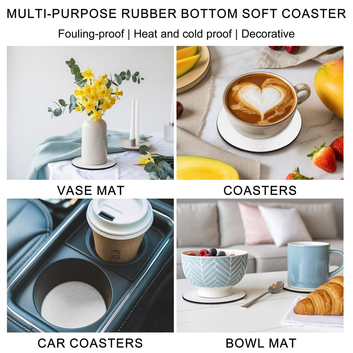 Black Grey Absorbent Coasters Set of 4 Q53980
