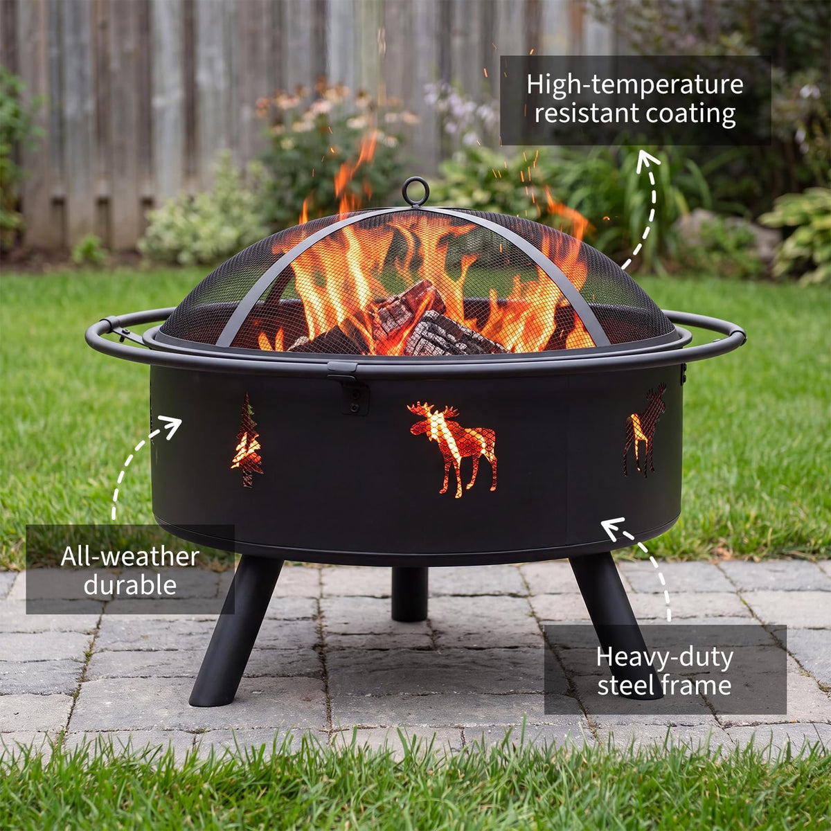 32" Round Wood Burning Fire Pit L322873