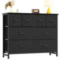 Black 8 Fabric Drawer Dresser with Wood Top W932