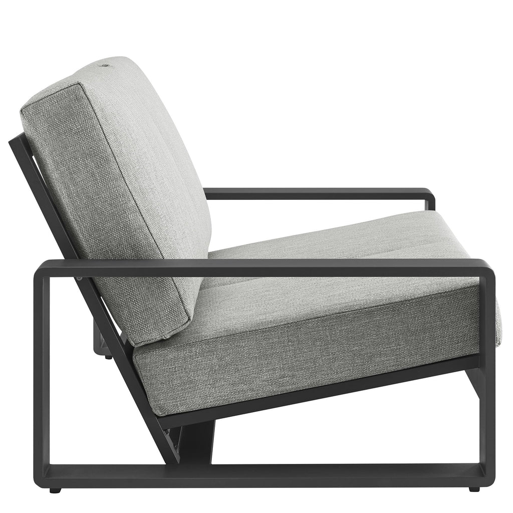 Light Gray Aluminum Outdoor Loveseat with Removable Cushions W17274