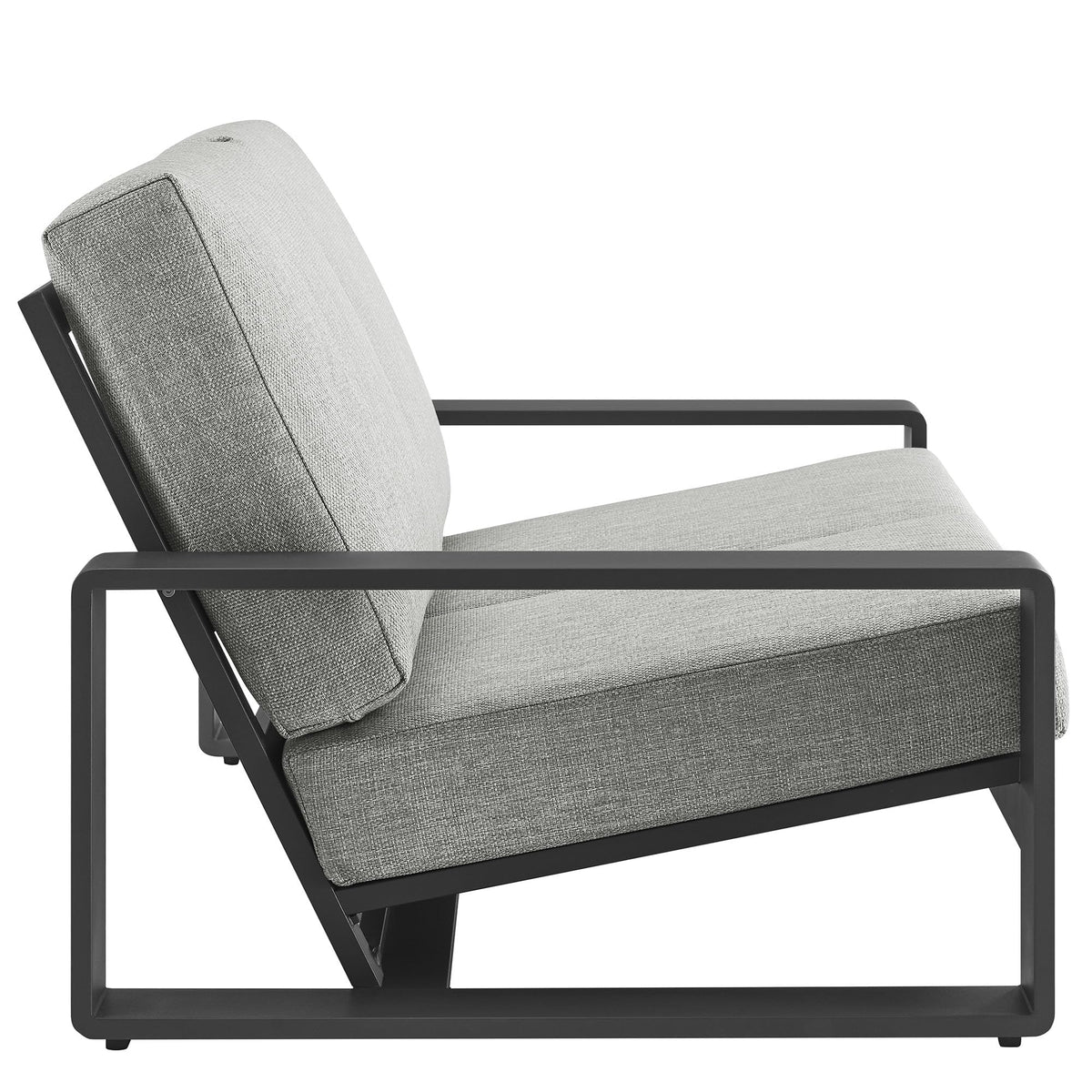 Light Gray Aluminum Outdoor Loveseat with Removable Cushions W17274