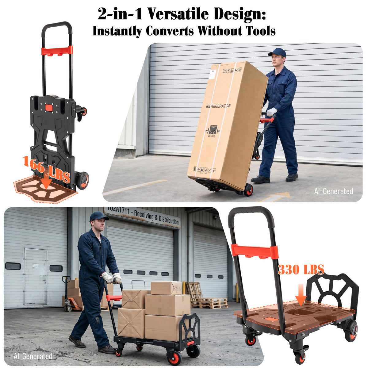 2-in-1 Folding Hand Truck Dolly K879