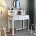 White Writing Desk with Hutch D8814