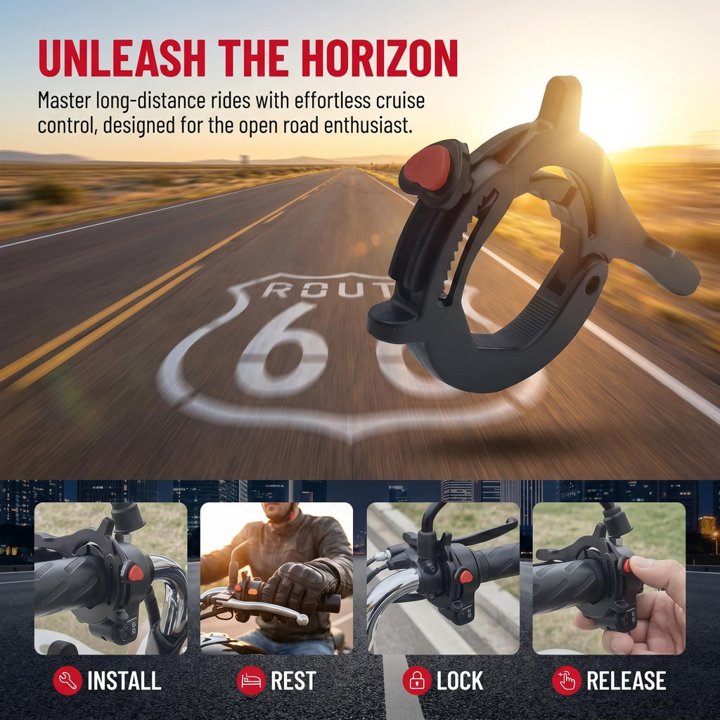 Motorcycle Throttle Cruise Control Assist Booster Anti-Slip Clamp (Black) Q786