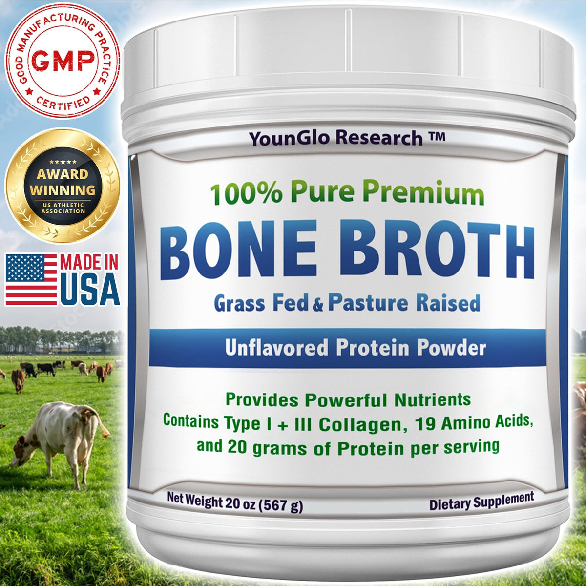 Beef Protein Powder 1.25 lb Unflavored A193