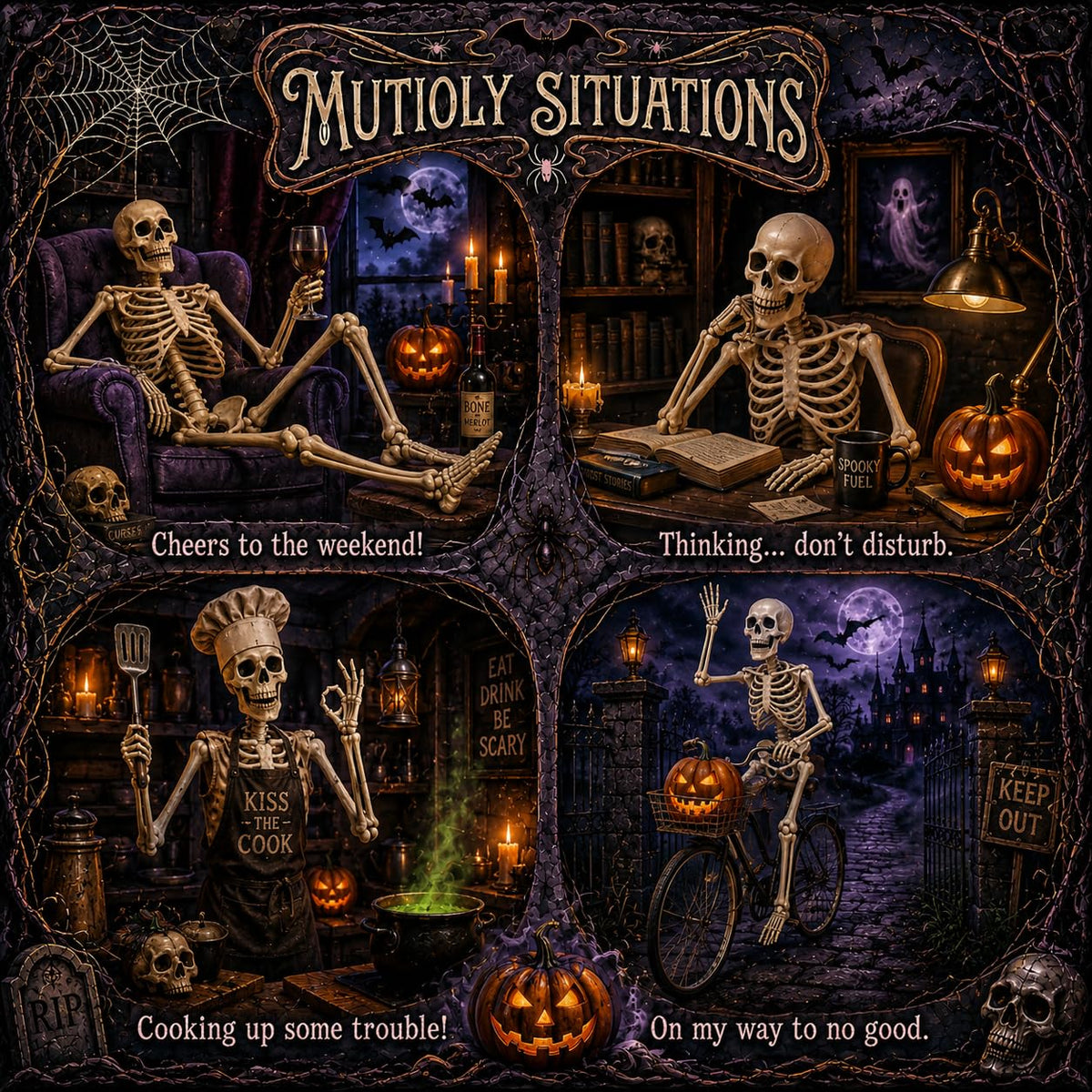 5.4 ft Posable Halloween Skeleton with Movable Joints F573374