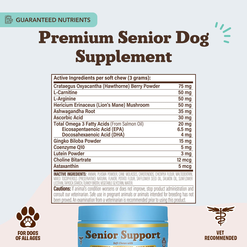 Senior Dog Supplements Vitamins Chew 90 cnt W123040