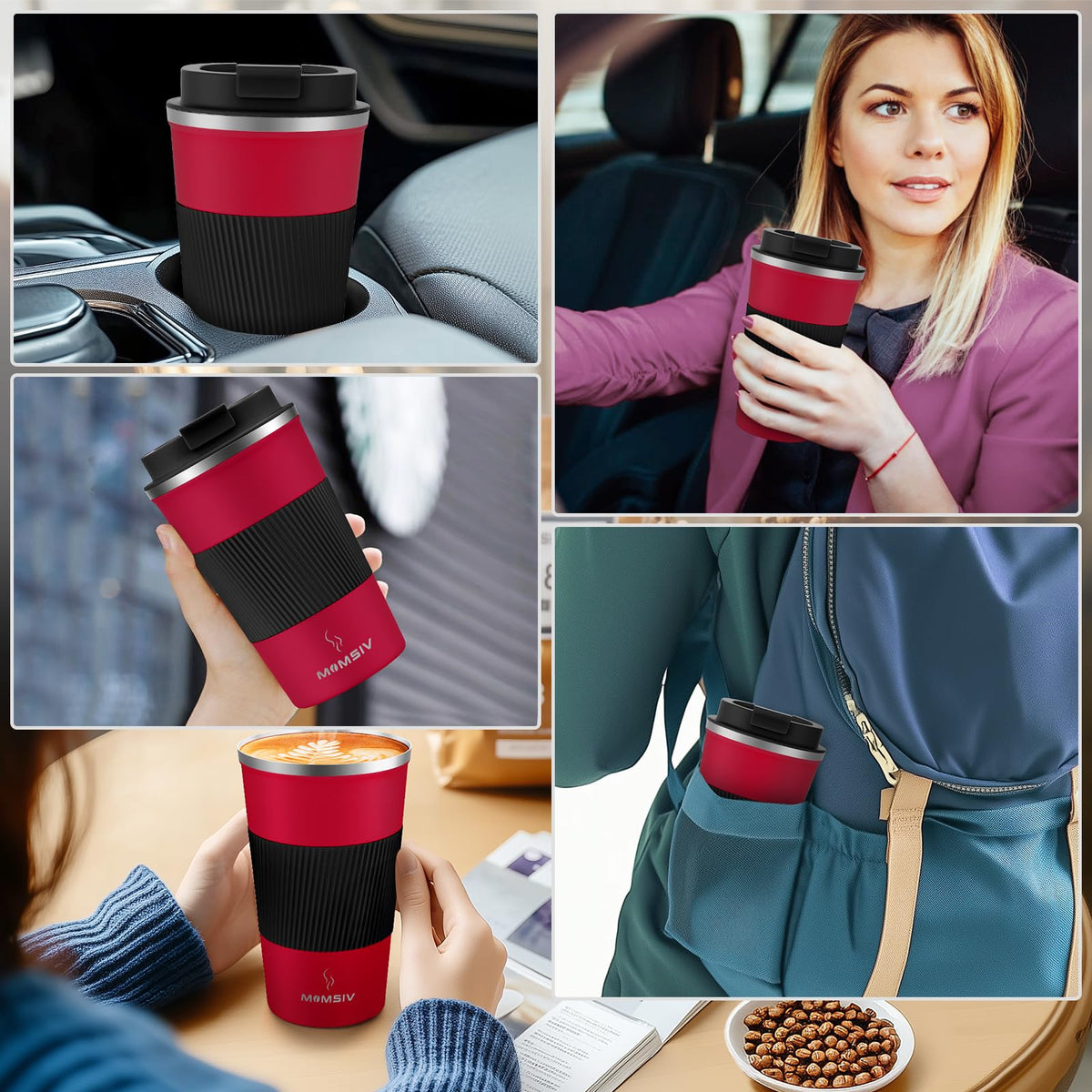 17oz Insulated Travel Coffee Mug with Leakproof Lid D319186