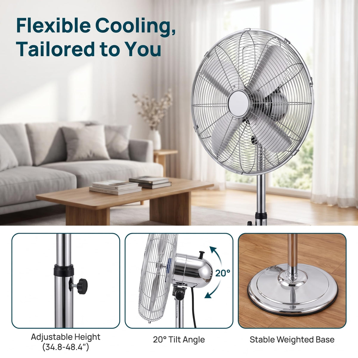 16 Inch Oscillating Pedestal Fan R737