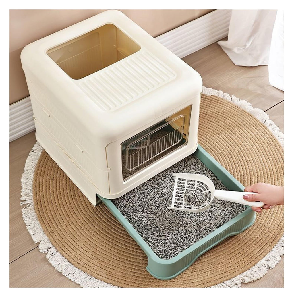 Fully Enclosed Cat Litter Box with Lid and Drawer F956