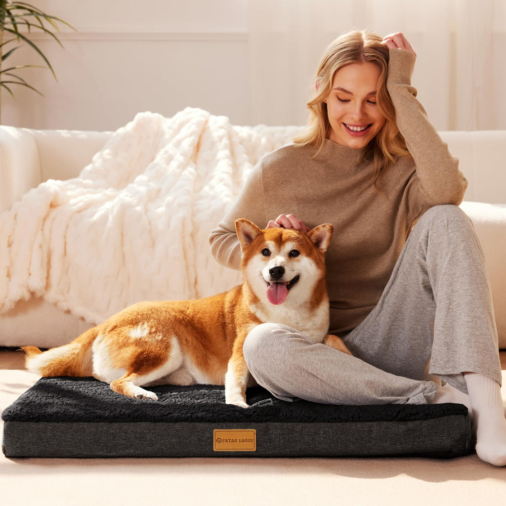 Large Washable Dog Bed 36''X24'' Black W544