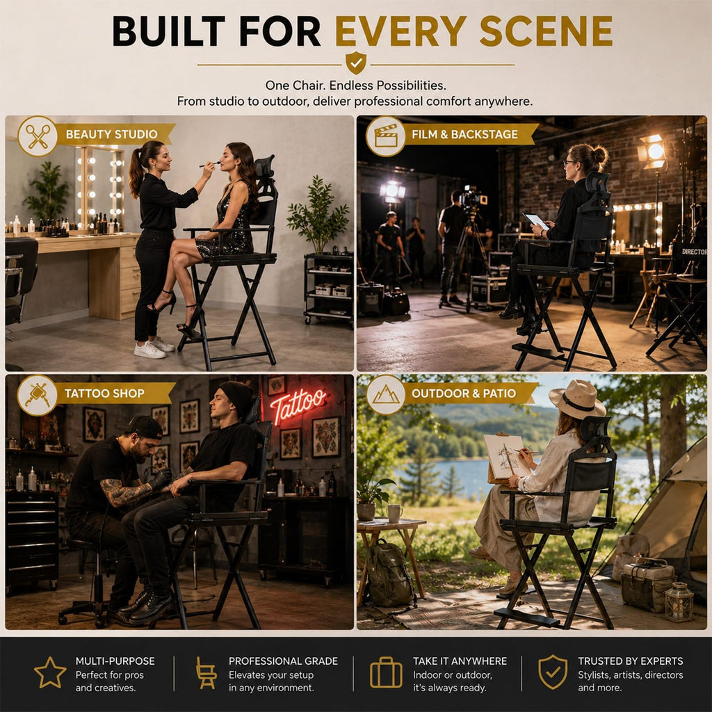 Extra Tall Foldable Makeup Artist Chair S503